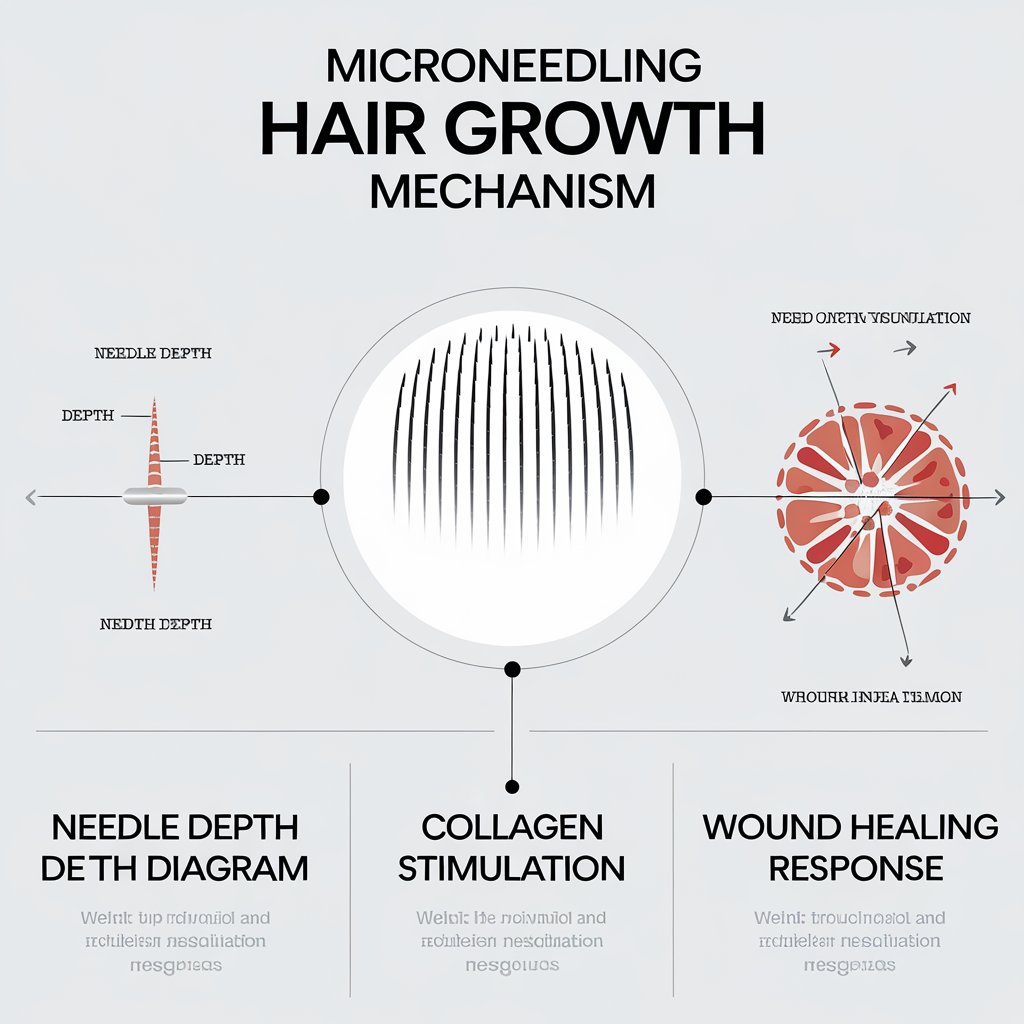 Microneedling (Dermaroller) infographic - how it works