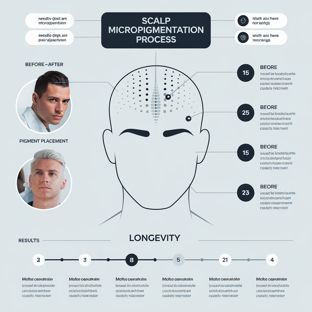 Scalp Micropigmentation (SMP) infographic - how it works